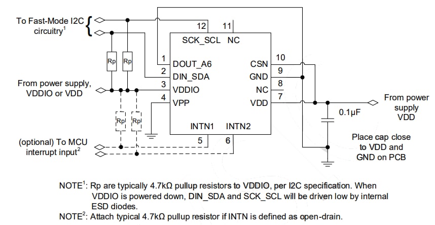 Application Circuit Diagram - MEMSIC MXC3500AL 3-Axis Accelerometer